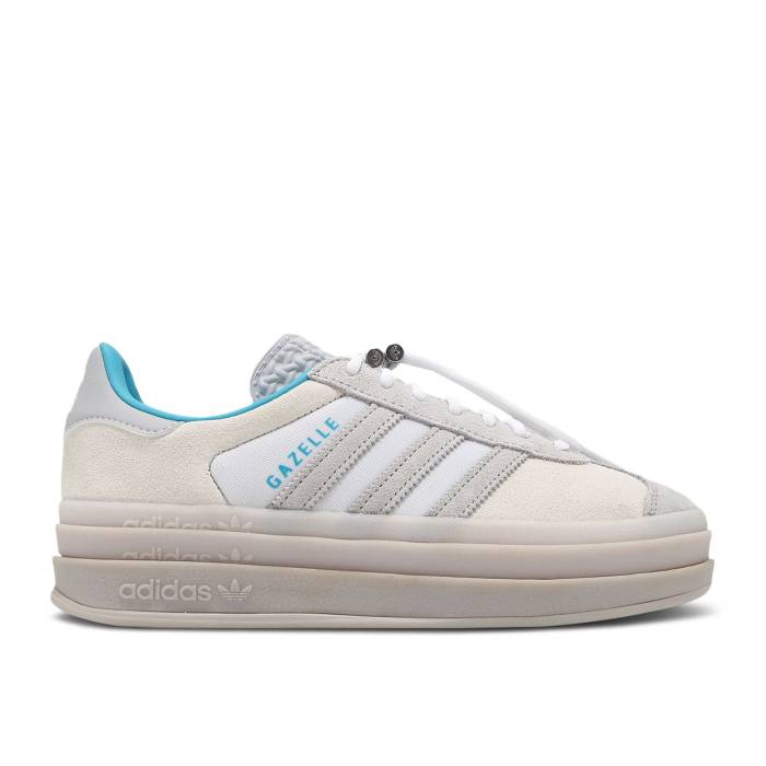 アディダス Adidas 【 Ordinary People X Wmns Gazelle Bold \u0027City Of Seoul Pack - White\u0027 Women Cloud White/Light Blue/Light Solid Grey 】 ガゼル レディース 白いこと 白いこと 青碧 青碧 益荒男 薄墨色 薄墨色