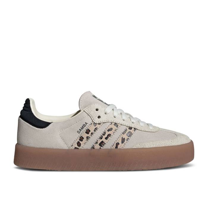 アディダス Adidas 【 Wmns Sambae \u0027Cream White Leopard\u0027 Women Off White/Cream White/Core Black 】 白いこと 白いこと レディース 白いこと 白いこと 皮膚軟化剤 中核グループ 黒いこと 黒いこと 靴-レディース靴