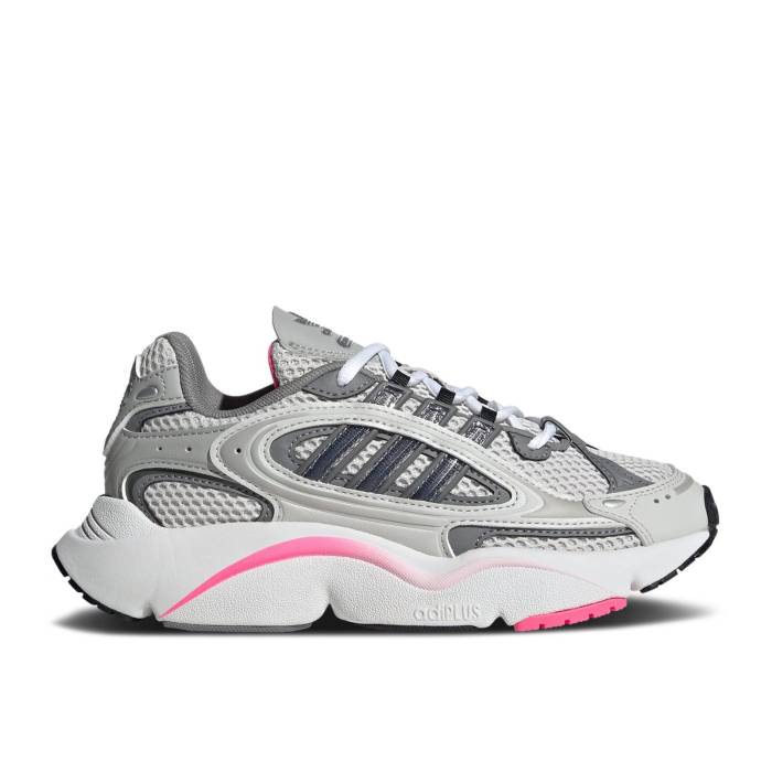 アディダス Adidas 【 Ozmillen J 'Grey White Pink' Youth Grey One/Grey Three/Cloud White 】 白色 ホワイト ジュニア キッズ 灰色 グレー 白色 ホワイト｜スニケス