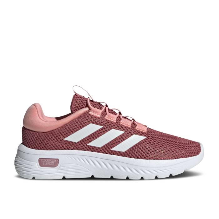 アディダス Adidas 【 Wmns Cloudfoam Comfy 'Preloved Crimson' Women Preloved Crimson/Cloud White/Semi Pink Spark 】 レディース クリムゾン 白色 ホワイト pink ピンク｜スニケス