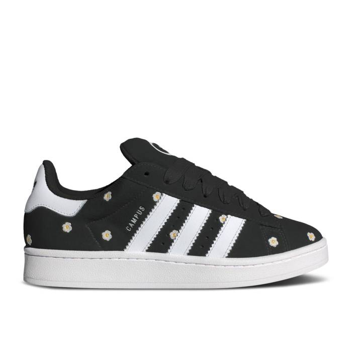 アディダス Adidas 【 Wmns Campus 00S 'Black White Floral Embroidery' Women Core Black/Cloud White/Cloud White 】 キャンパス 白色 ホワイト レディース コア 黒色 ブラック 白色 ホワイト