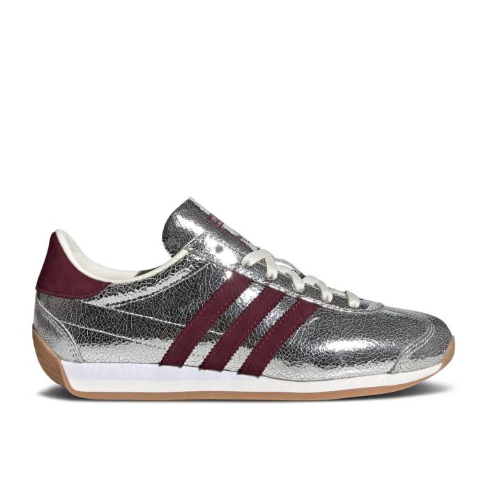 アディダス Adidas 【 Wmns Country Og ilver Metallic Maroon Women Silver Metallic/Maroon/Off White 】 カントリー レディース Silver 銀色・シルバー マルーン 白色 ホワイト