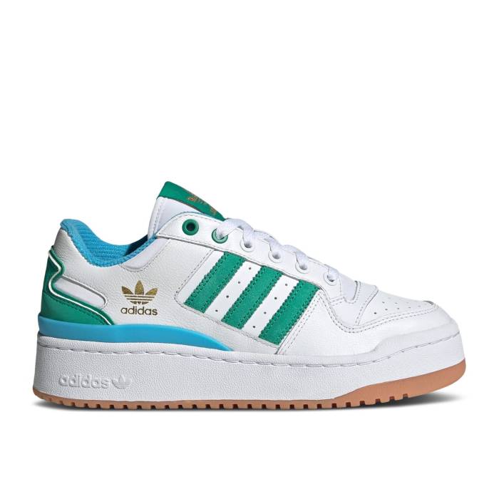 アディダス Adidas 【 Wmns Forum Bold \u0027White Green Sky Rush Gum\u0027 Women Cloud White/Court Green/Sky Rush 】 討論会 green 緑・緑であること 天の原 rush 混雑時 レディース 白いこと 白いこと 厚地の外套 green 緑・緑であること