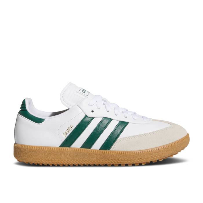 アディダス Adidas 【 Samba Spikeless Golf \u0027White Collegiate Green Gum\u0027 Men Cloud White/Collegiate Green/Gum 】 サンバ golf ゴルフ green 緑・緑であること メンズ 白いこと 白いこと green 緑・緑であること