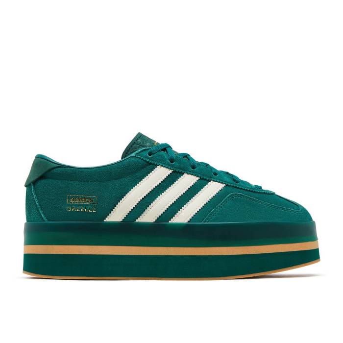 アディダス Adidas 【 Wmns Gazelle Stack \u0027Green Cream Gum\u0027 Women Collegiate Green/Gum/Cream White 】 ガゼル 皮膚軟化剤 レディース green 緑・緑であること 皮膚軟化剤 白いこと 白いこと