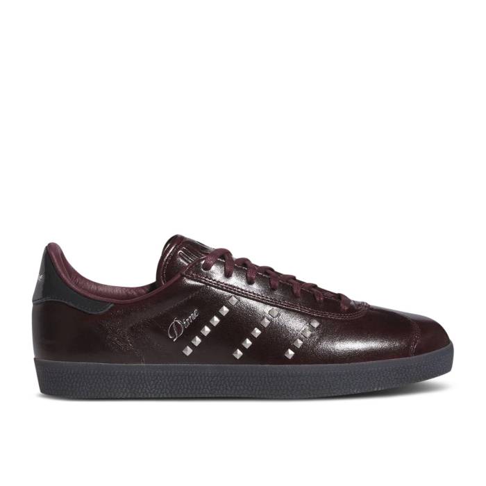 アディダス Adidas 【 Dime X Gazelle Adv \u0027Maroon Silver Metallic Studs\u0027 Men Maroon/Silver Metallic/Core Black 】 ガゼル Silver しろがね色・しろがね色 メンズ マルーン Silver しろがね色・しろがね色 中核グループ 黒いこと 黒いこと