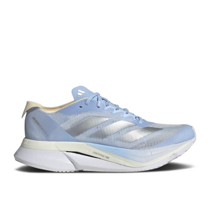 アディダス Adidas 【 Wmns Adizero Boston 12 \u0027Boston Marathon 2025\u0027 Women Dash Grey/Matte Silver/Warm Vanilla 】 アディゼロ 豆の町 レディース 薄墨色 薄墨色 Silver しろがね色・しろがね色 ウォーム