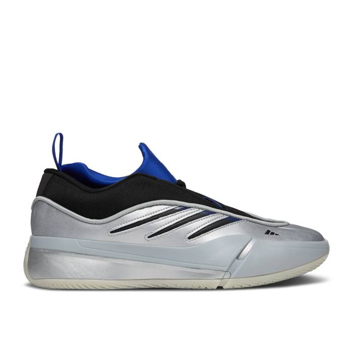 アディダス Adidas 【 Dame 9 \u0027Tecmo Bowl\u0027 Men Silver Metallic/Black/Lucid Blue 】 メンズ Silver しろがね色・しろがね色 黒いこと 黒いこと 青み 青色