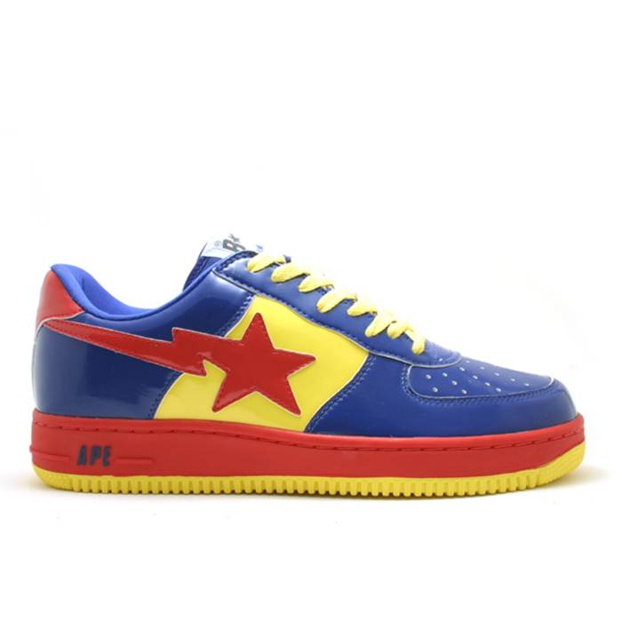 ベイプ Bape 【 Sta Fs-001 Low 'Superman' Men Navy/Yellow/Red 】 靴 メンズ靴 スニーカー メンズ 紺色 ネイビー yellow 黄色・イエロー Red 赤・レッド画像