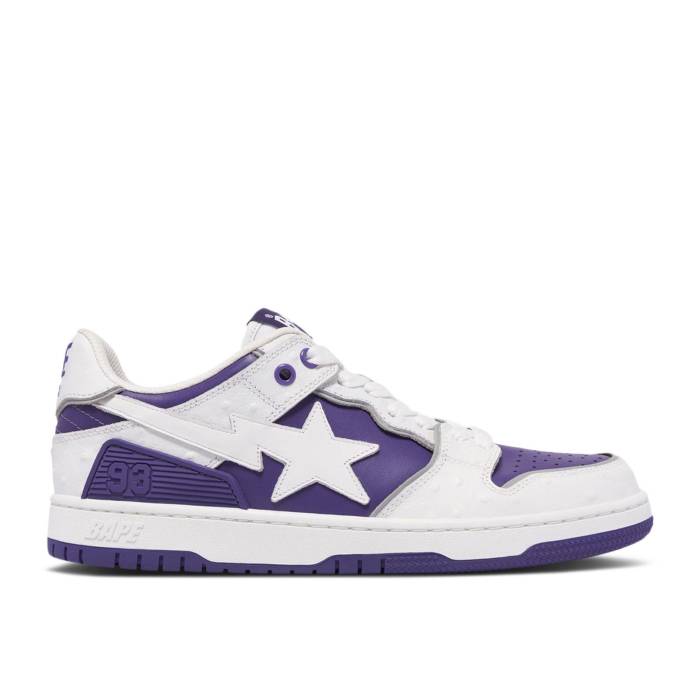 ベイプ Bape 【 Sk8 Sta #1 \u0027Faux Ostrich Leather Pack - Purple\u0027 Men Purple 】 なめし革 メンズ Purple 紫・パープル