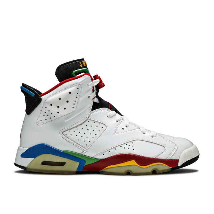 ナイキ エアジョーダン Air Jordan 【 Jordan 6 Retro Olympic Men White/Varsity Red-Green Bean-New Blue 】 レトロ メンズ 白色 ホワイト 青色 ブルー
