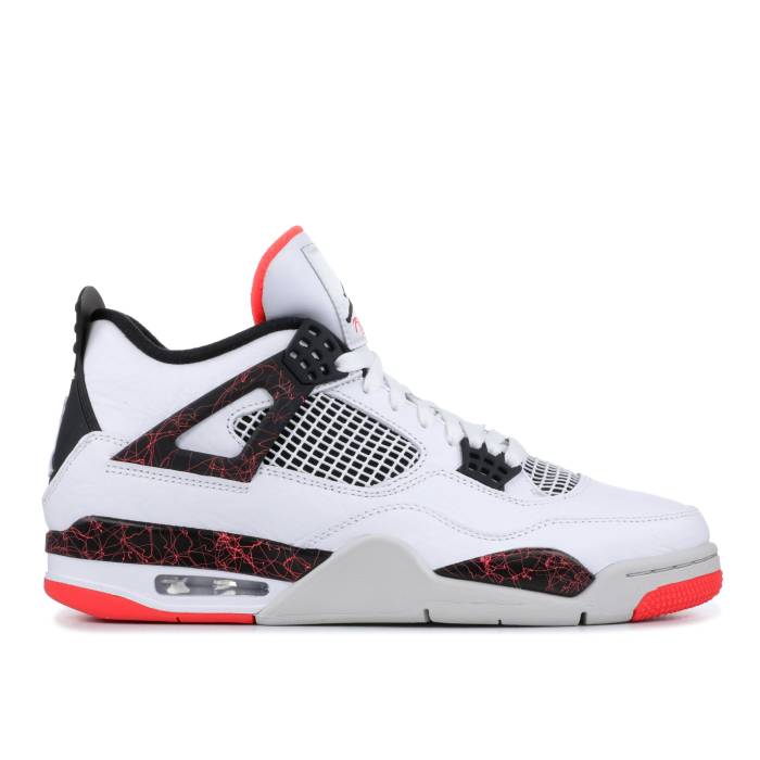 ナイキ エアジョーダン Air Jordan 【 Jordan 4 Retro 'Pale Citron' Men White/Black/Bright Crimson/Pale Citron 】 レトロ メンズ 白色 ホワイト 黒色 ブラック クリムゾン