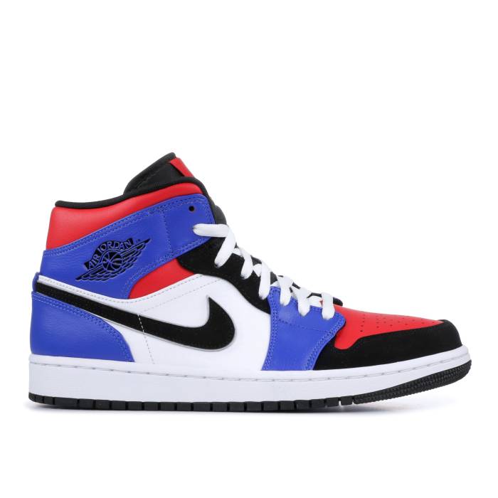 ナイキ エアジョーダン Air Jordan 【 Jordan 1 Retro Mid Top 3 Men White/Blac-Hyper Royal 】 レトロ ミッド メンズ 白色 ホワイト