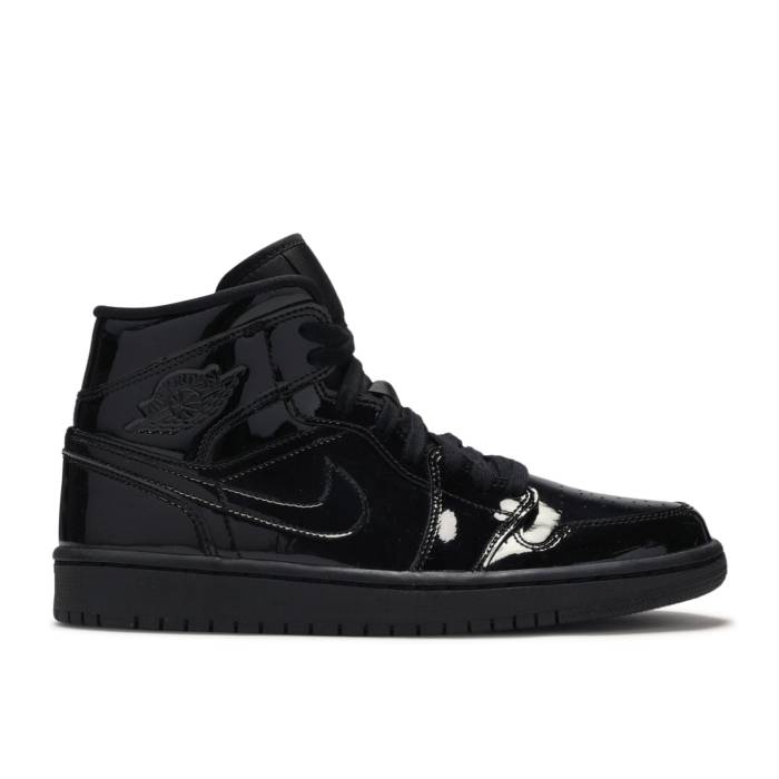 ナイキ エアジョーダン Air Jordan 【 Wmns Jordan 1 Mid Patent Se \u0027Triple Black\u0027 Women Black/Black-Black 】 ミッド 専売特許 レディース 黒いこと 黒いこと