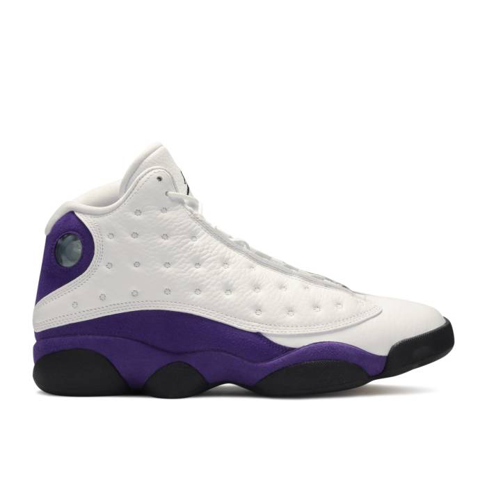 ナイキ エアジョーダン Air Jordan 【 Jordan 13 Retro \u0027Lakers\u0027 Men White/Black/Court Purple/University Gold 】 13 サー青少年 レトロ メンズ 白いこと 白いこと 黒いこと 黒いこと 厚地の外套 Purple 紫・パープル ゴールド