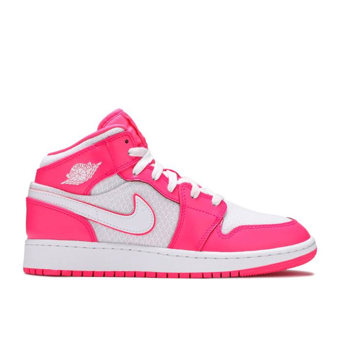 ナイキ　エアジョーダン Air Jordan 【 Jordan 1 Mid Gs 'Hyper Pink' Youth Hyper Pink/White 】 ミッド ジュニア キッズ pink ピンク 白色 ホワイト