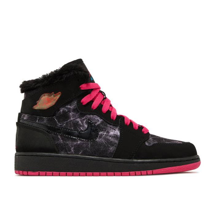 ナイキ エアジョーダン Air Jordan 【 Jordan 1 Retro High Prem Gs 'Black Vivid Pink' Youth Black/Vivid Pink-Dynamic Blue 】 レトロ ハイ ジュニア キッズ 黒色 ブラック 青色 ブルー|スニケス