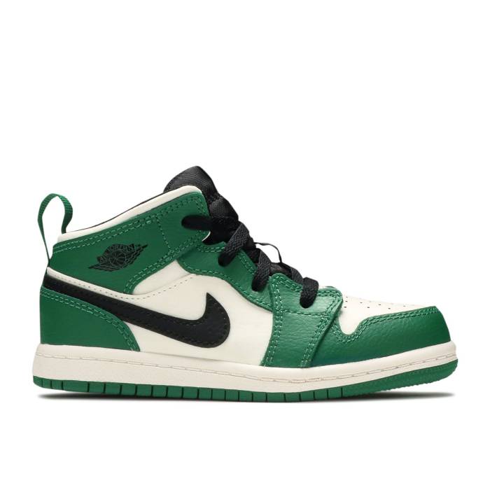 ナイキ　エアジョーダン Air Jordan 【 Jordan 1 Mid Se Td 'Pine Green' Infant Pine Green/Sail-Black 】 ミッド ベビー green 緑・グリーン｜スニケス