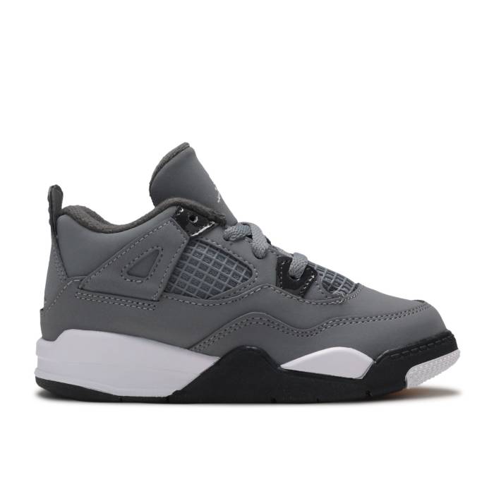 ナイキ エアジョーダン Air Jordan 【 Jordan 4 Retro Td \u0027Cool Grey\u0027 2019 Infant Cool Grey/Chrome/Dark Charcoal 】 レトロ もの言う花 冷やりとした 薄墨色 薄墨色 濃灰色