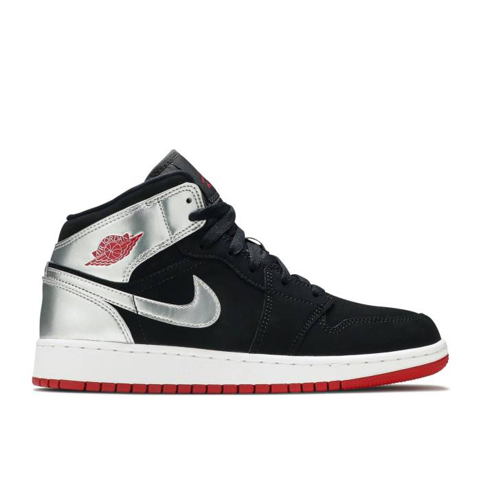 ナイキ エアジョーダン Air Jordan 【 Jordan 1 Retro Mid Gs Johnny Kilroy Youth Black/Gym Red 】 レトロ ミッド ジュニア キッズ 黒色 ブラック Red 赤・レッド