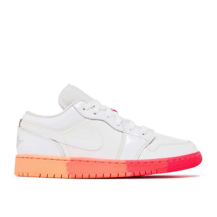 ナイキ エアジョーダン Air Jordan 【 Jordan 1 Low ガウス \u0027Sunset Sole\u0027 Youth White/White/Laser Crimson 】 お坊っちゃん キッズ 白いこと 白いこと Laser レーザ クリムゾン