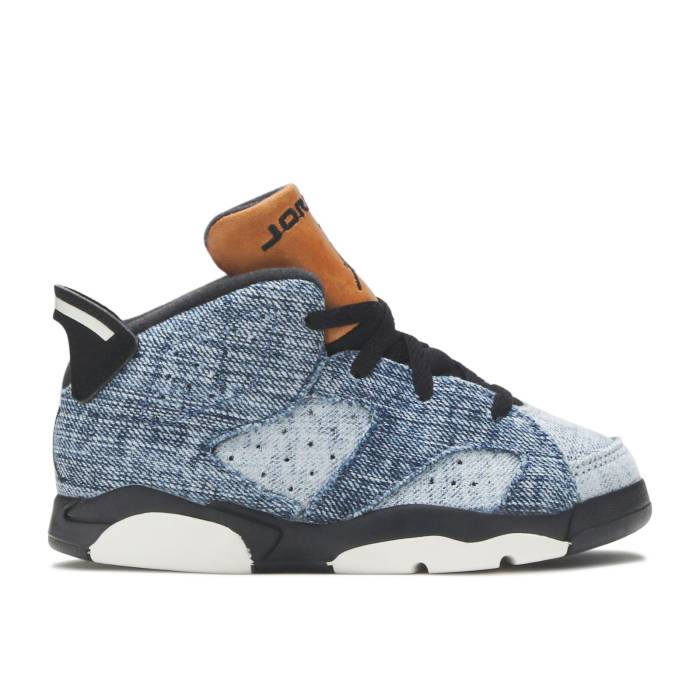 ナイキ エアジョーダン Air Jordan 【 Jordan 6 Retro Td \u0027Washed Denim\u0027 Infant Washed Denim/Sail/Varsity Red/Black 】 レトロ もの言う花 ジーンズ Red 赤・赤いこと 黒いこと 黒いこと