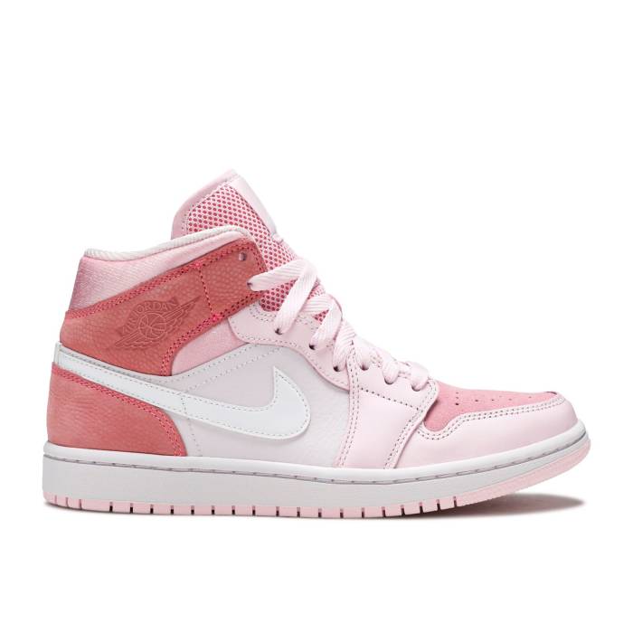 ナイキ エアジョーダン Air Jordan 【 Wmns Jordan 1 Mid \u0027Digital Pink\u0027 Women Digital Pink/White/Pink Foam/Sail 】 ミッド レディース pink サクラ色 白いこと 白いこと スニーカー-レディース靴-靴