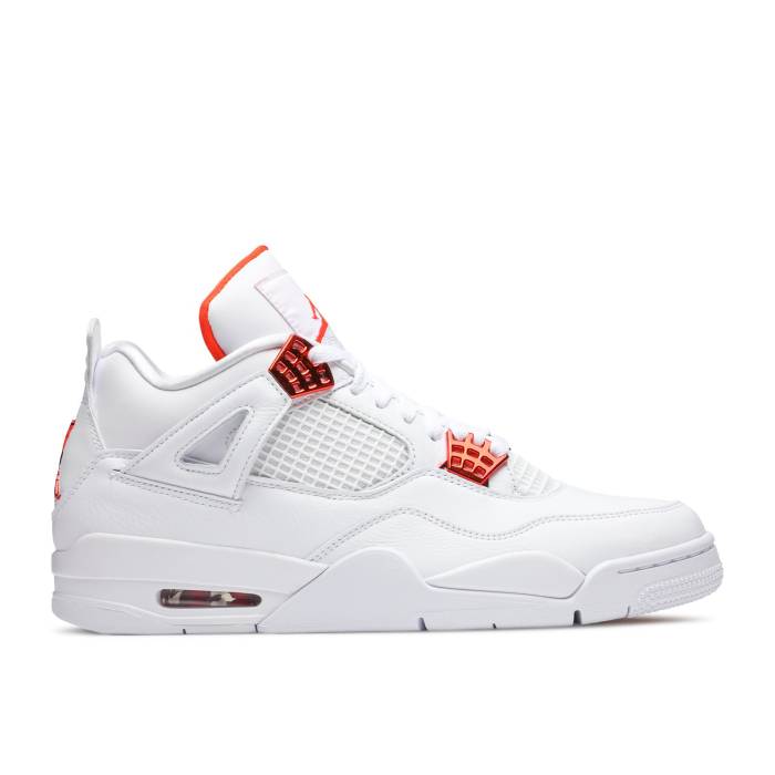 ナイキ　エアジョーダン Air Jordan 【 Jordan 4 Retro 'Orange Metallic' Men White/Total Orange/Metallic Silver 】 レトロ メンズ 白色 ホワイト orange 橙・オレンジ Silver 銀色・シルバー