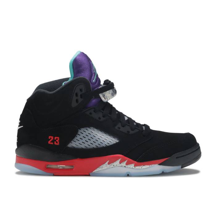ナイキ エアジョーダン Air Jordan 【 Jordan 5 Retro Gs Top 3 Youth Black/Fire Red/Grape Ice/New Emerald 】 レトロ ジュニア キッズ 黒色 ブラック ファイア Red 赤・レッド