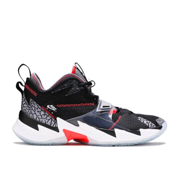 ナイキ エアジョーダン Air Jordan 【 Jordan Why Not Zer0.3 Pf \u0027Black Cement\u0027 Men Black/Bright Crimson/Cement Grey/White 】 メンズ 黒いこと 黒いこと クリムゾン 薄墨色・シメント 薄墨色 薄墨色 白いこと 白いこと