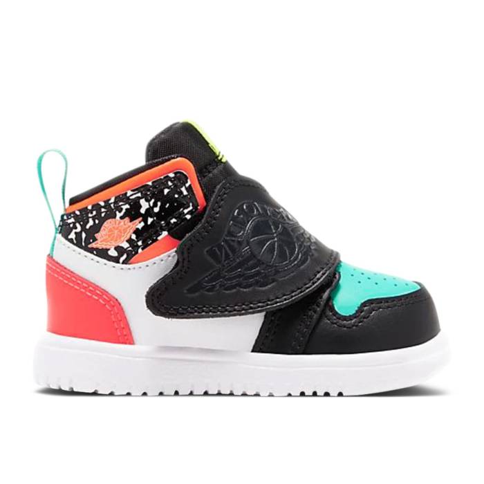 ナイキ エアジョーダン Air Jordan 【 Sky Jordan 1 Td \u0027Composition Notebook - Laser Crimson\u0027 Infant Black/Volt/White/Laser Crimson 】 天の原 Laser レーザ もの言う花 黒いこと 黒いこと 白いこと 白いこと Laser レーザ クリム