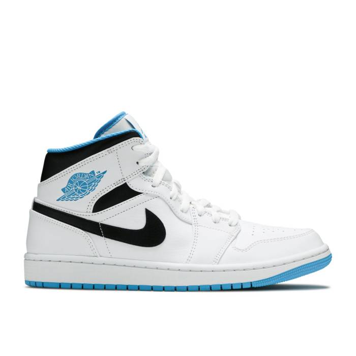 ナイキ エアジョーダン Air Jordan 【 Jordan 1 Mid \u0027Laser Blue\u0027 Men White/Laser Blue/Black 】 ミッド メンズ 白いこと 白いこと Laser レーザ 青み 青色 黒いこと 黒いこと