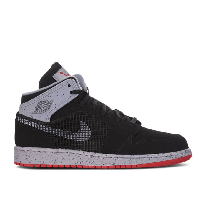 ナイキ　エアジョーダン Air Jordan 【 Jordan 1 Retro '89 Gs 'Black Fire Red Cement' Youth Black/Fire Red/Cement Grey 】 レトロ ファイア Red 赤・レッド ジュニア キッズ 黒色 ブラック ファイア Red 赤・レッド 灰｜スニケス