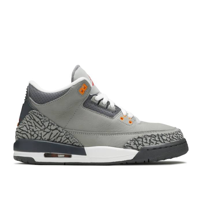 ナイキ エアジョーダン Air Jordan 【 Jordan 3 Retro Gs 'Cool Grey' 2021 Youth Silver/Light Graphite/Orange Peel/Sport Red 】 レトロ ジュニア キッズ Silver 銀色・シルバー orange 橙・オレンジ Red 赤・レッド|スニケス