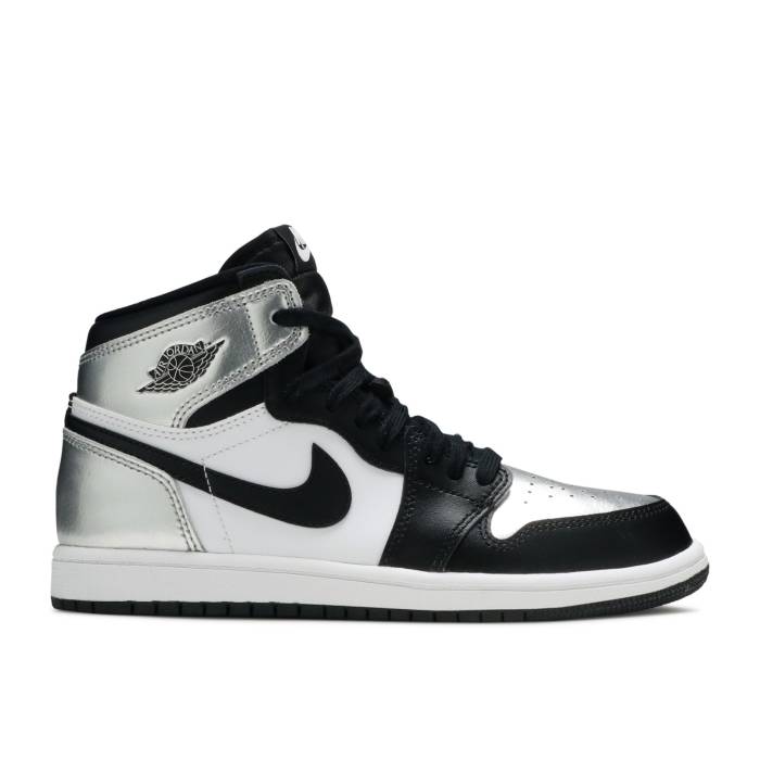 ナイキ エアジョーダン Air Jordan 【 Jordan 1 Retro High Og Ps 'Silver Toe' Youth Black/Metallic Silver/White/Black 】 レトロ ハイ ジュニア キッズ 黒色 ブラック Silver 銀色・シルバー 白色 ホワイト|スニケス