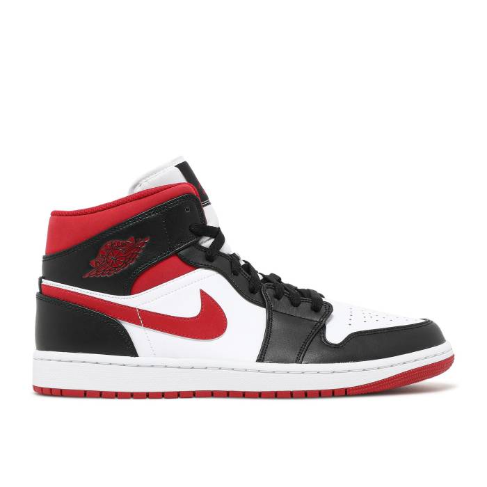 ナイキ エアジョーダン Air Jordan 【 Jordan 1 Mid \u0027Black Gym Red\u0027 Men White/Gym Red/Black 】 ミッド メンズ 白いこと 白いこと Red 赤・赤いこと 黒いこと 黒いこと