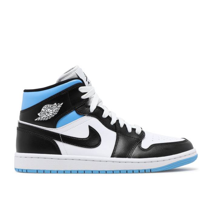 ナイキ エアジョーダン Air Jordan 【 Wmns Jordan 1 Mid \u0027University Blue\u0027 Women White/University Blue/Black 】 ミッド レディース 白いこと 白いこと 青み 青色 黒いこと 黒いこと