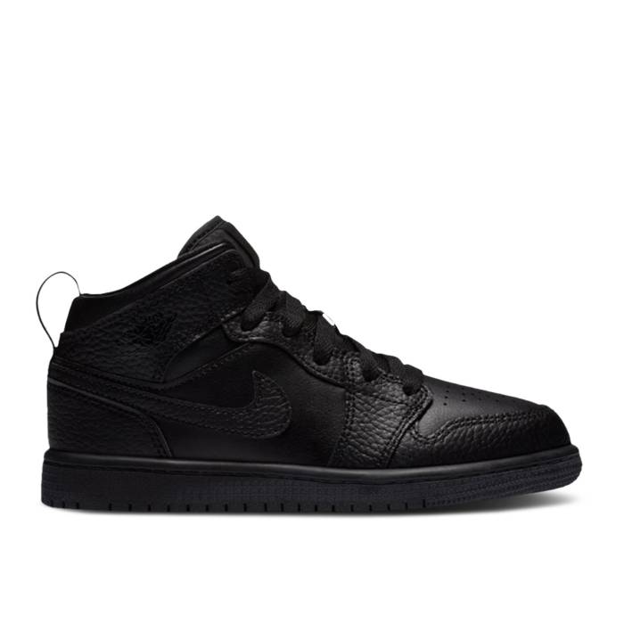 ナイキ エアジョーダン Air Jordan 【 Jordan 1 Mid Ps 'Triple Black' Youth Black/Black/Black 】 ミッド ジュニア キッズ 黒色 ブラック|スニケス