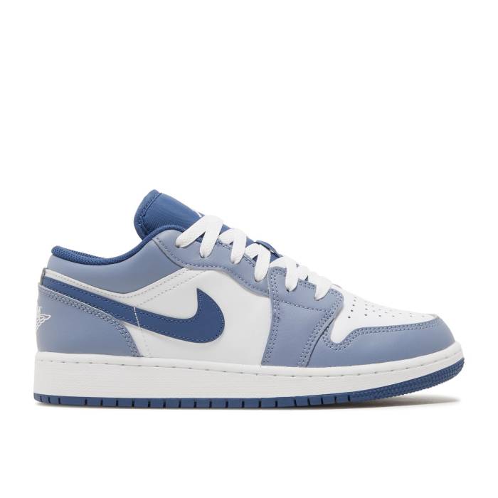 ナイキ エアジョーダン Air Jordan 【 Jordan 1 Low ガウス \u0027Ashen Slate\u0027 Youth Ashen Slate/Mystic Navy/White 】 御坊っちゃん キッズ 紺色 米国海軍 白いこと 白いこと キッズファッション-スニーカー