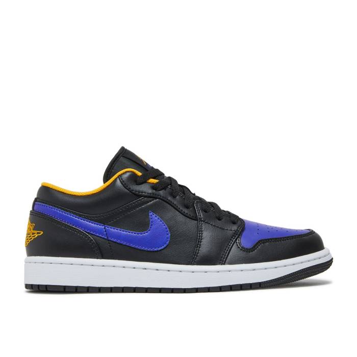 ナイキ エアジョーダン Air Jordan 【 Jordan 1 Low Lakers Men Black/Dark Concord/Taxi 】 メンズ 黒色 ブラック コンコルド・コンコード