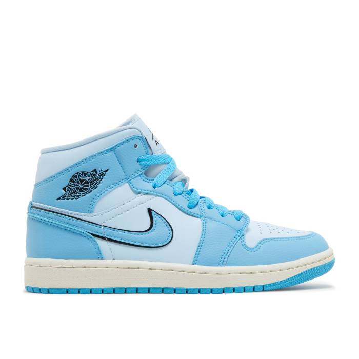 ナイキ エアジョーダン Air Jordan 【 Wmns Jordan 1 Mid Se \u0027Ice Blue\u0027 Women Ice Blue/Black/Sail/Dark Powder Blue 】 ミッド レディース 青み 青色 黒いこと 黒いこと
