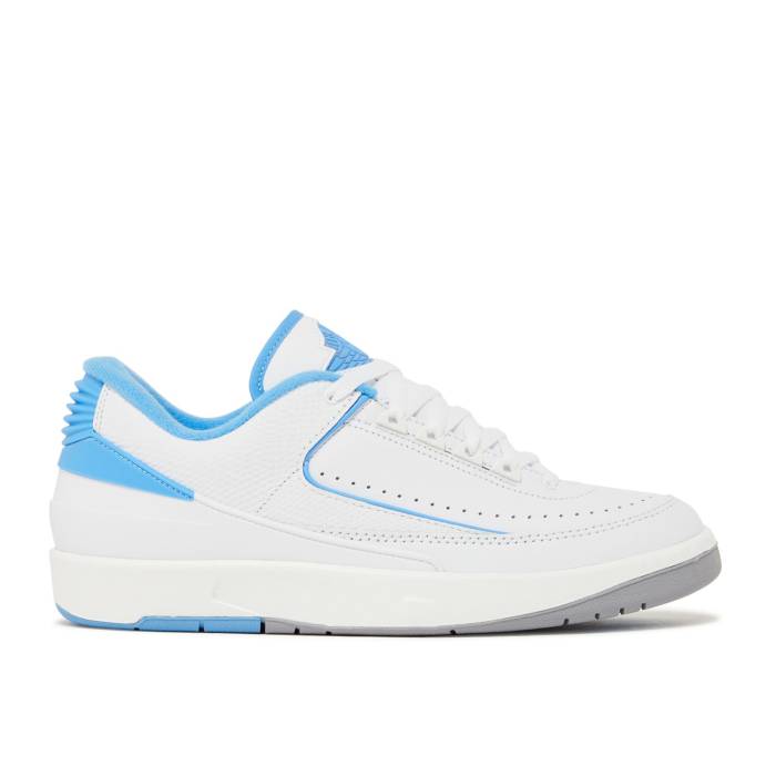 ナイキ エアジョーダン Air Jordan 【 Jordan 2 Retro Low Unc Men White/University Blue/Cement Grey 】 レトロ メンズ 白色 ホワイト 青色 ブルー 灰色・シメント 灰色 グレー