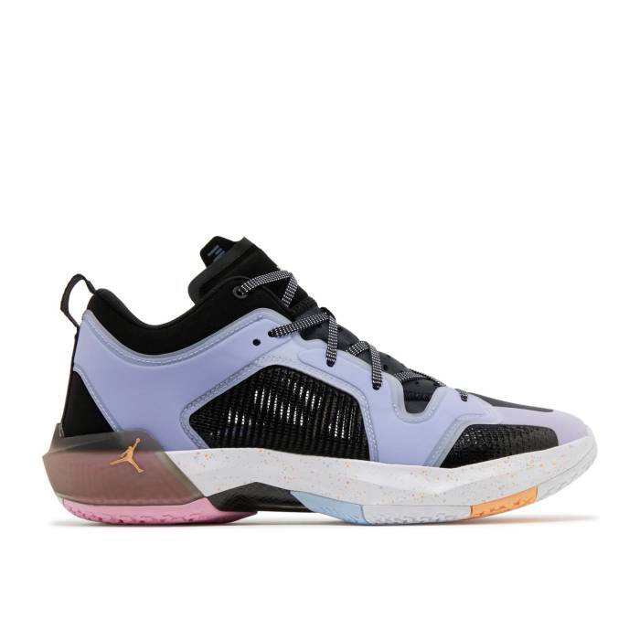 ナイキ エアジョーダン Air Jordan 【 Jordan 37 Low Gc \u0027Dongdan\u0027 Men Black/Lilac Ice/Hydrogen Blue/Orange Chalk 】 メンズ 黒いこと 黒いこと 青み 青色 orange 橙・オレンジ色