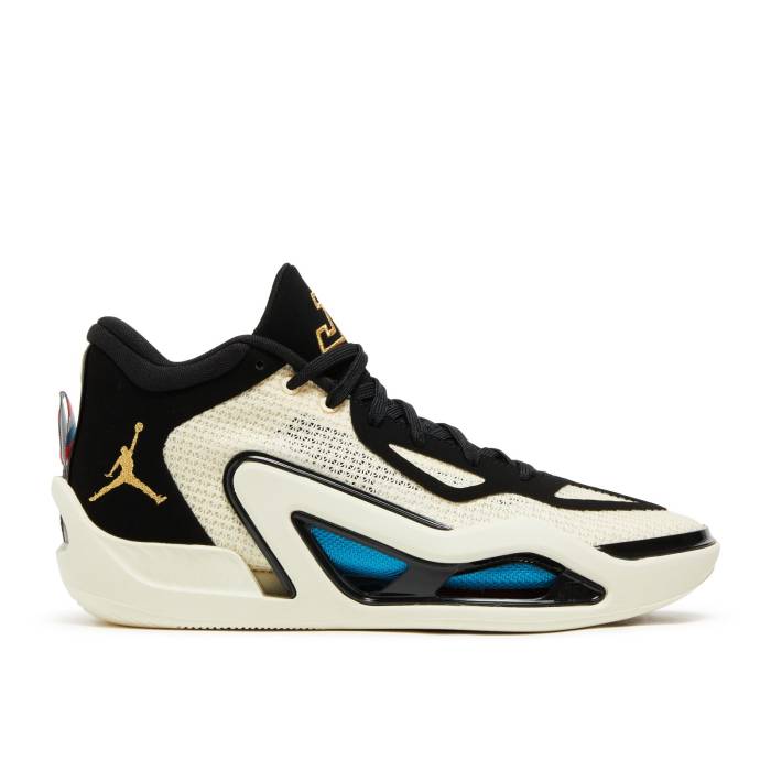 ナイキ エアジョーダン Air Jordan 【 Jordan Tatum 1 Pf \u0027Barbershop\u0027 Men Coconut Milk/Metallic Gold/Black/Laser Blue/Bright Crimson 】 メンズ ゴールド 黒いこと 黒いこと Laser レーザ 青碧 青色 クリムゾン スニーカー-靴-メンズ靴