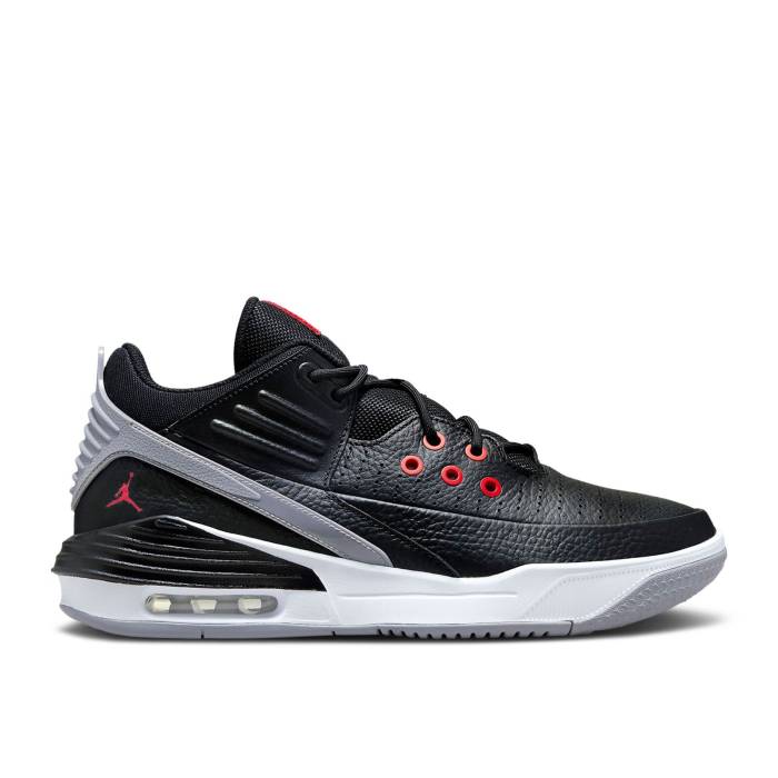 ナイキ エアジョーダン Air Jordan 【 Jordan Max Aura 5 \u0027Black Cement\u0027 Men Black/White/Cement Grey/University Red 】 マックス 雰囲気 メンズ 黒いこと 黒いこと 白いこと 白いこと 薄墨色・シメント 薄墨色 薄墨色 Red 赤・レ