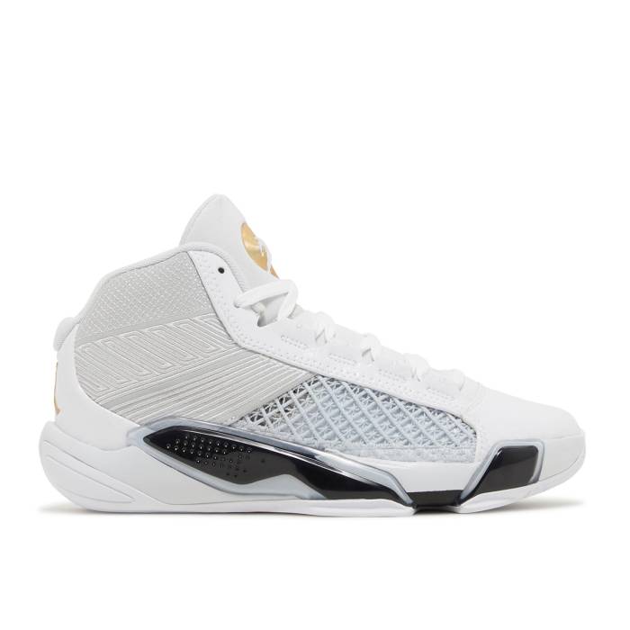 ナイキ エアジョーダン Air Jordan 【 Jordan 38 ガウス \u0027Fiba\u0027 Youth White/Metallic Gold/Pure Platinum 】 御坊っちゃん キッズ 白いこと 白いこと ゴールド 純然たる Platinum プラチナム