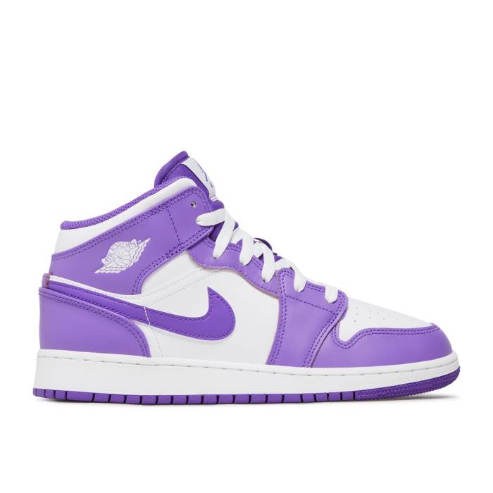 ナイキ エアジョーダン Air Jordan 【 Jordan 1 Mid ガウス \u0027Purple Venom\u0027 Youth Purple Venom/White 】 ミッド 御坊っちゃん キッズ Purple 紫・パープル 白いこと 白いこと