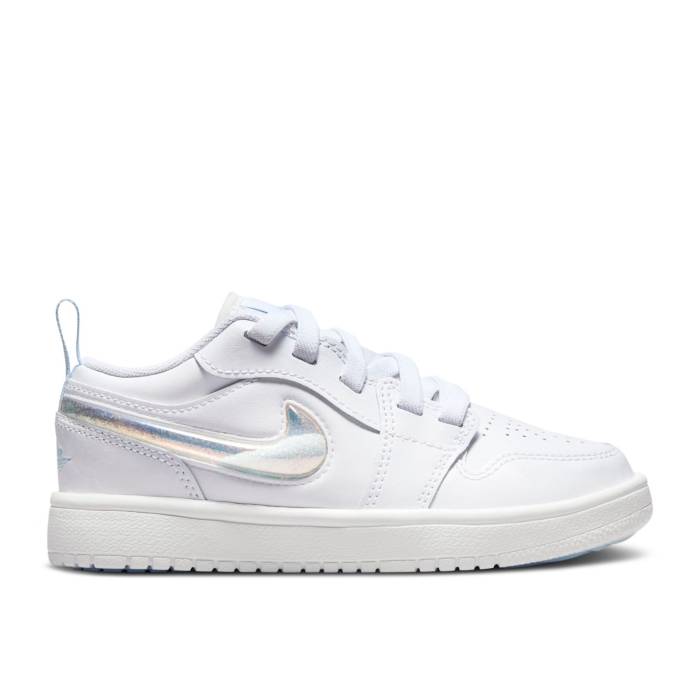ナイキ エアジョーダン Air Jordan 【 Jordan 1 Low Alt Se Ps \u0027Glitter Swoosh\u0027 Youth Blue Tint/Summit White/White/Ice Blue 】 御坊っちゃん キッズ 青味 青み 白いこと 白いこと