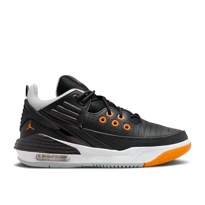 ナイキ エアジョーダン Air Jordan 【 Jordan Max Aura 5 ガウス \u0027Magma Orange\u0027 Youth Black/Wolf Grey/White/Magma Orange 】 マックス 佇まい 御坊っちゃん キッズ 黒いこと 黒いこと 薄墨色 薄墨色 白いこと 白いこと orange 橙・オレン