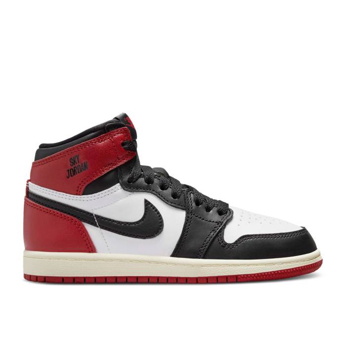 ナイキ エアジョーダン Air Jordan 【 Jordan 1 Retro High Og Ps \u0027Black Toe Reimagined\u0027 Youth Black/Black/Varsity Red/White 】 レトロ ご機嫌 御坊っちゃん キッズ 黒いこと 黒いこと Red 赤・赤いこと 白いこと 白いこと